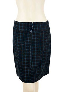 Cashmere Navy Check Skirt