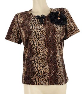 Animal printed soft velvet touch top