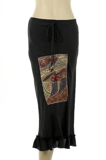 Long Black Linen Skirt